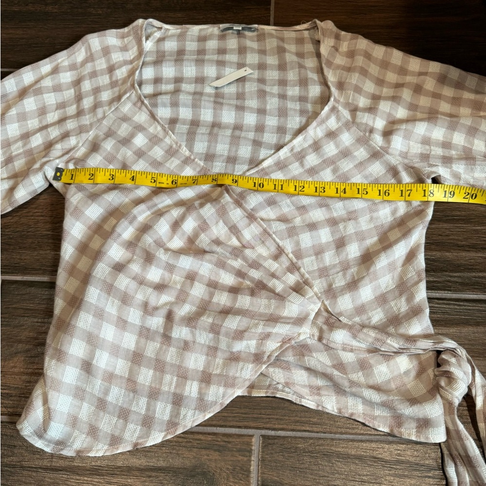 Madewell Sweetheart Wrap Top Gingham Top Size Medium New - Picture 5 of 10